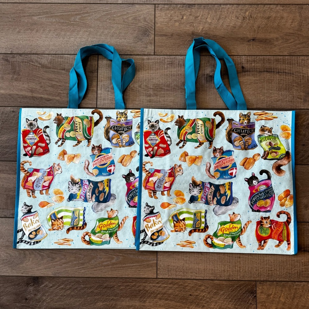 Homegoods TJMaxx Marshalls Viral Cat Chips Print
Shopper Tote Bags Set of 2 NWOT